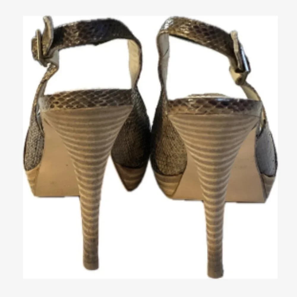 Colin Stuart Heel Pump Snakeskin Leather Womens Size 6 Heel 4.5
